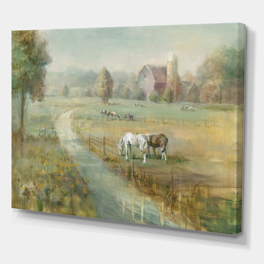 Designart - Tranquil Country Field - Farmhouse Canvas Artwork
